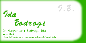 ida bodrogi business card